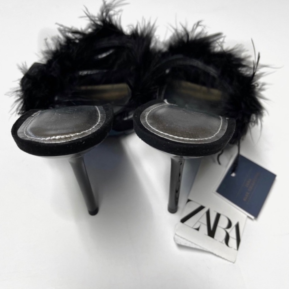 Zara Black Collection Leather Heel Feather - Picture 5 of 5